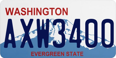 WA license plate AXW3400
