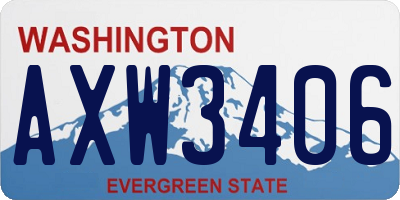 WA license plate AXW3406