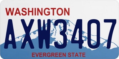 WA license plate AXW3407