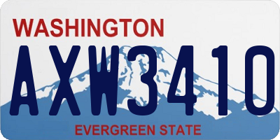 WA license plate AXW3410