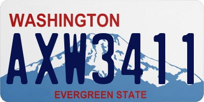 WA license plate AXW3411