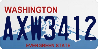 WA license plate AXW3412