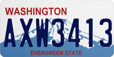 WA license plate AXW3413