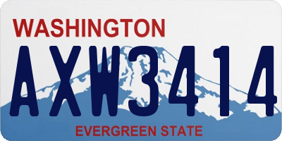 WA license plate AXW3414