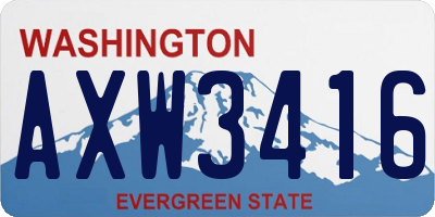 WA license plate AXW3416