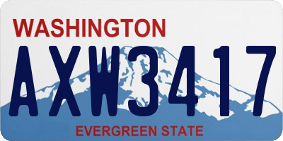 WA license plate AXW3417
