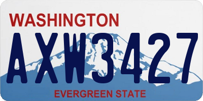WA license plate AXW3427