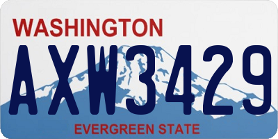 WA license plate AXW3429