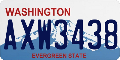 WA license plate AXW3438
