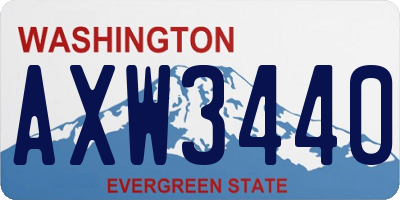 WA license plate AXW3440