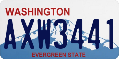 WA license plate AXW3441