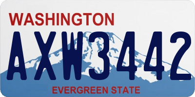 WA license plate AXW3442
