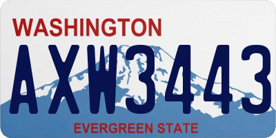 WA license plate AXW3443