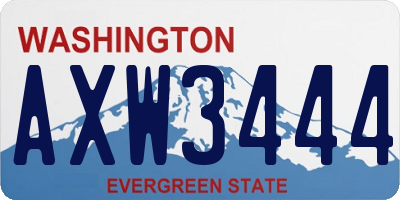 WA license plate AXW3444