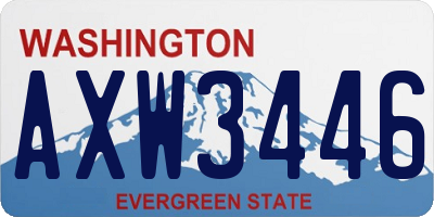 WA license plate AXW3446