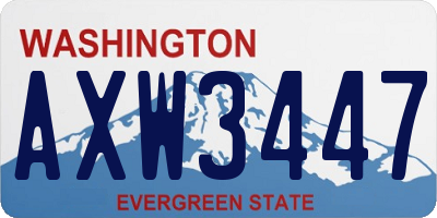WA license plate AXW3447