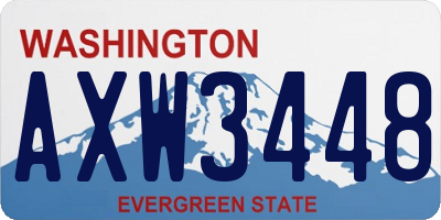 WA license plate AXW3448