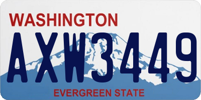 WA license plate AXW3449