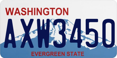 WA license plate AXW3450