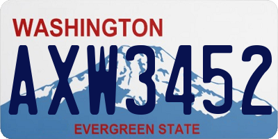 WA license plate AXW3452