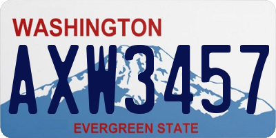 WA license plate AXW3457