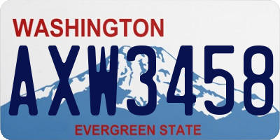 WA license plate AXW3458