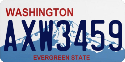 WA license plate AXW3459