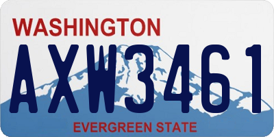 WA license plate AXW3461