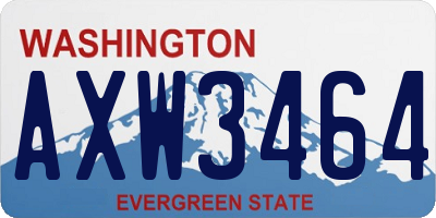 WA license plate AXW3464