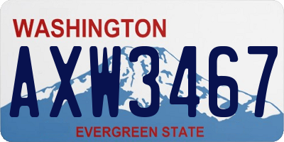 WA license plate AXW3467