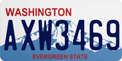 WA license plate AXW3469