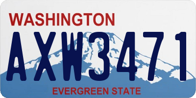 WA license plate AXW3471