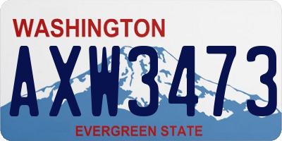 WA license plate AXW3473