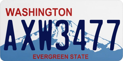 WA license plate AXW3477