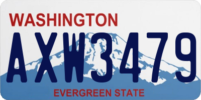 WA license plate AXW3479