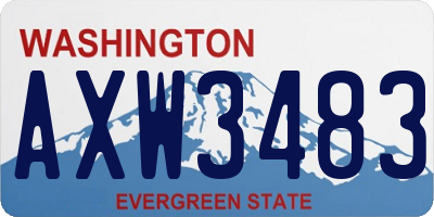 WA license plate AXW3483