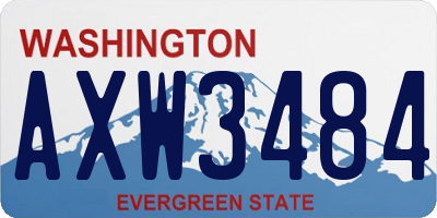 WA license plate AXW3484