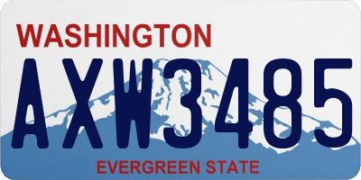 WA license plate AXW3485