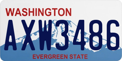 WA license plate AXW3486