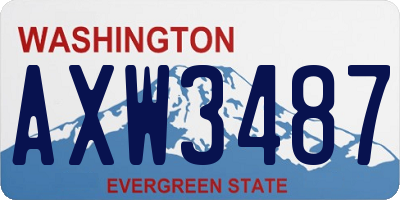 WA license plate AXW3487