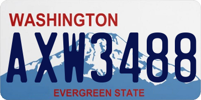 WA license plate AXW3488
