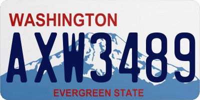 WA license plate AXW3489