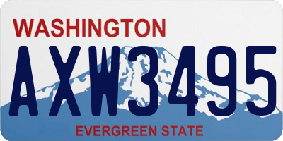 WA license plate AXW3495