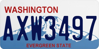 WA license plate AXW3497