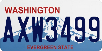 WA license plate AXW3499