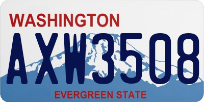 WA license plate AXW3508