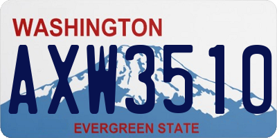 WA license plate AXW3510