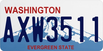 WA license plate AXW3511