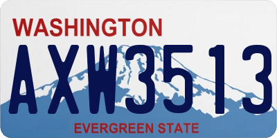 WA license plate AXW3513