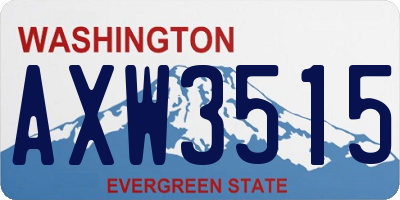 WA license plate AXW3515
